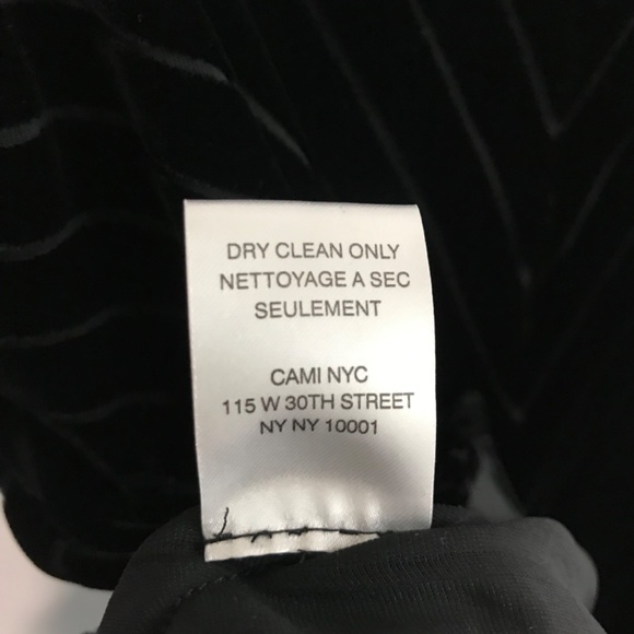 Cami NYC The Olivia Chevron Velvet Silk Blend Cami Tank S Black Mesh Stripes - Picture 9 of 9